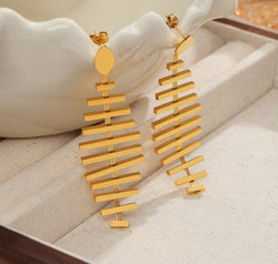 Titanium Steel Fishbone Shape Earrings