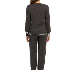 Round Neck Top and Pants Lounge Set