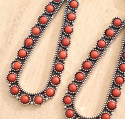 Alloy Beaded Teardrop Earrings