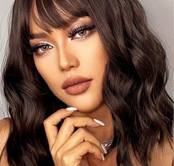 Natural Looking Synthetic Full Machine Bobo Wigs 12''