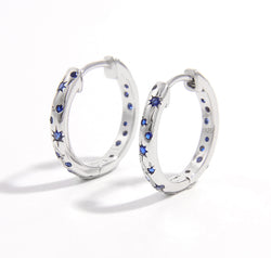 925 Sterling Silver Inlaid Zircon Huggie Earrings