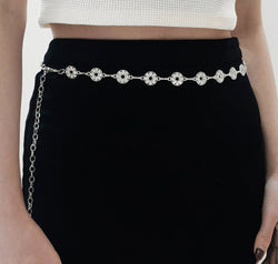 Rhinestone Decor Zinc Alloy Belt