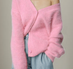 Button Up Dropped Shoulder Cardigan