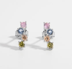 925 Sterling Silver Inlaid Zircon Earrings