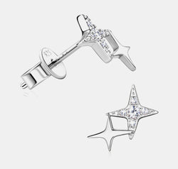 Moissanite 925 Sterling Silver Star Shape Earrings