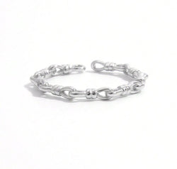 925 Sterling Silver Knot Shape Open Ring