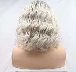 13*3" Lace Front Wigs Synthetic Mid-length Wavy 12" 130% Density