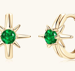 Lab-Grown Emerald Huggie Earrings