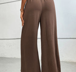 Wide Waistband Relax Fit Long Pants