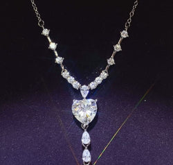 3 Carat Moissanite 925 Sterling Silver Drop Necklace