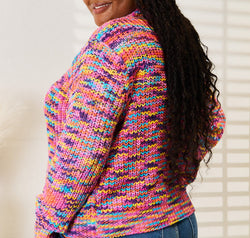 Woven Right V-Neck Long Sleeve Cardigan