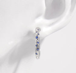 925 Sterling Silver Inlaid Zircon Huggie Earrings