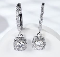Adored Moissanite Huggie Drop Earrings