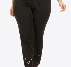 Plus Size Openwork Elastic Waist Pants