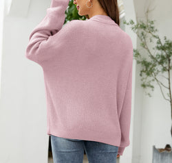 Button Up Drop Shoulder Long Sleeve Cardigan