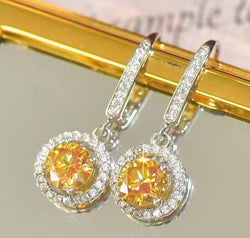 Platinum-Plated 2 Carat Moissanite Drop Earrings