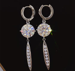 10 Carat Moissanite 925 Sterling Silver Earrings
