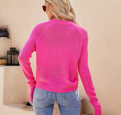 Raglan Sleeve Button Front Cardigan