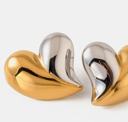 Heart Shape Stainless Steel Stud Earrings