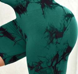 Tie-Dye High Waist Active Shorts