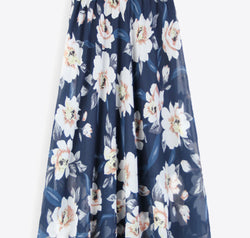 Full Size Floral Tie-Waist Skirt