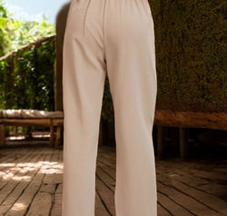Ruched Half Elastic Waist Pants