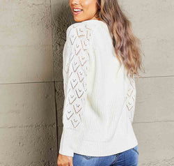 Rib-Knit Plunge Raglan Sleeve Cardigan