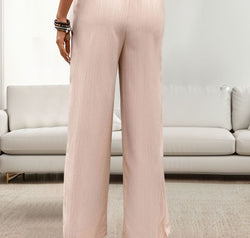Tied Wide Leg Pants with Pockets