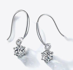 2 Carat Moissanite 6-Prong Drop Earrings