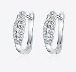 Moissanite Rhodium-Plated Earrings