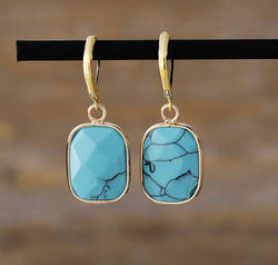 Copper Natural Stone Dangle Earrings