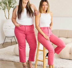 RFM Crop Dylan Full Size Tummy Control High Waist Raw Hem Jeans