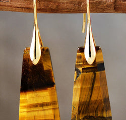 Handmade Geometrical Shape Natural Stone Dangle Earrings