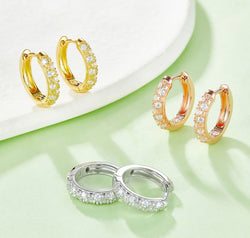 Moissanite 925 Sterling Silver Huggie Earrings
