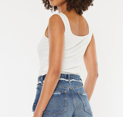 Kancan Distressed Button Fly Denim Shorts
