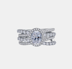 3 Carat Moissanite 925 Sterling Silver Layered Ring