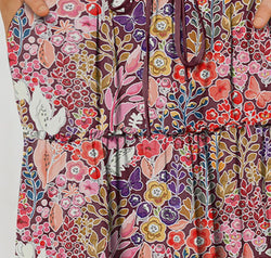 Floral Frill Trim Tiered Maxi Skirt