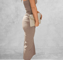 Slit Tube Midi Dress