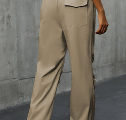 Pocketed Elastic Waist Pants