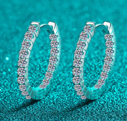 Moissanite 925 Sterling Silver Huggie Earrings