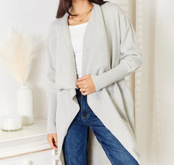 Open Front Duster Cardigan with Pockets