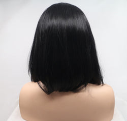 13*3" Lace Front Wigs Synthetic Mid-length Straight 12" 130% Density