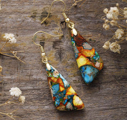 Emperor-Stone Geometric Earrings