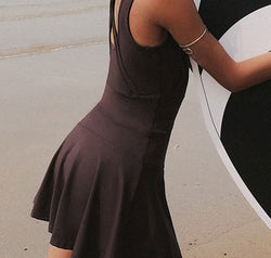 V-Neck Wide Strap Active Dress with Unitard Liner