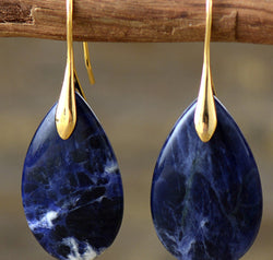 Natural Stone Teardrop Earrings