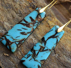 Geometrical Shape Imperial Jasper Dangle Earrings