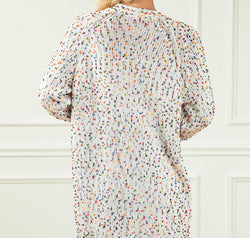 Heathered Open Front Long Sleeve Cardigan