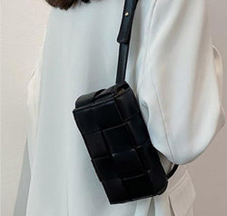 Zenana Vegan Leather Woven Crossbody Bag