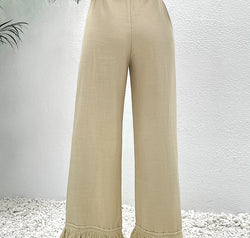 Fringe Detail Wide Leg Pants