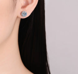 2 Carat Moissanite 925 Sterling Silver Stud Earrings